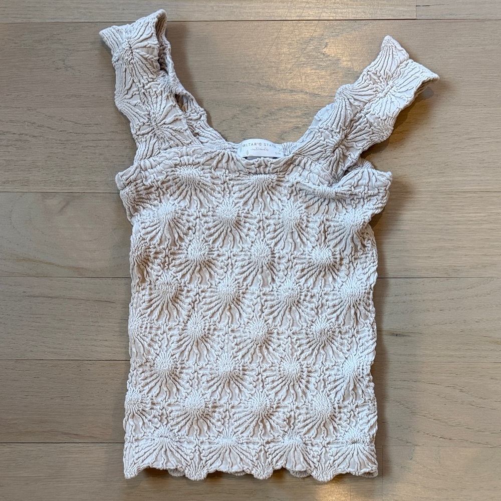 Altar'd State Cream Textured Tank Top